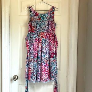 🔥$5 SALE! Suzy Shier fit and flare crinoline tie back sundress sz S